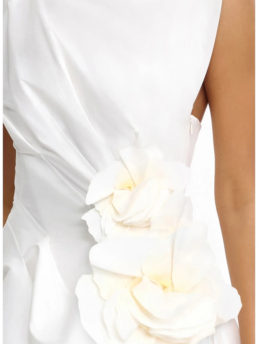 Acler White Floral-Appliqué Mini Dress